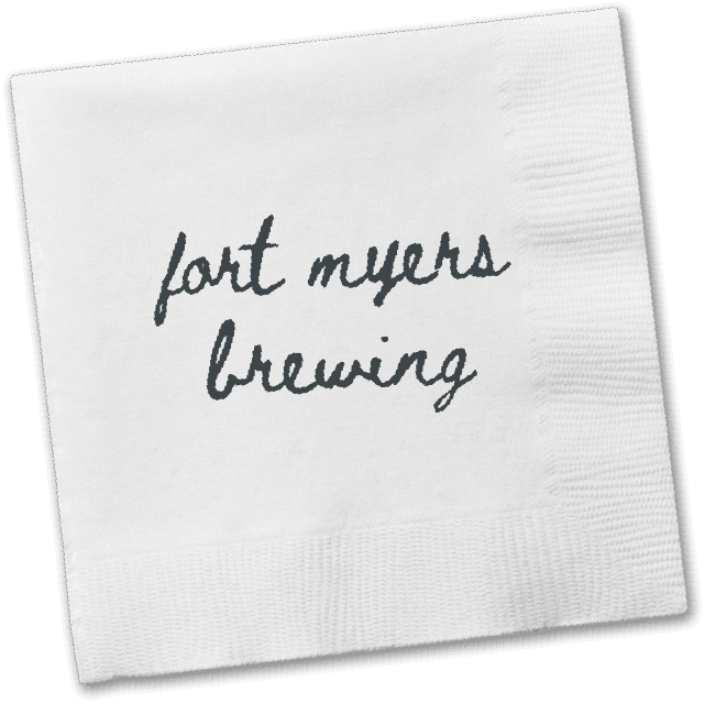 Fort myers brewing napkin.