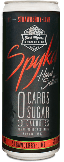 A can of spkka strawberry lime o carbs.